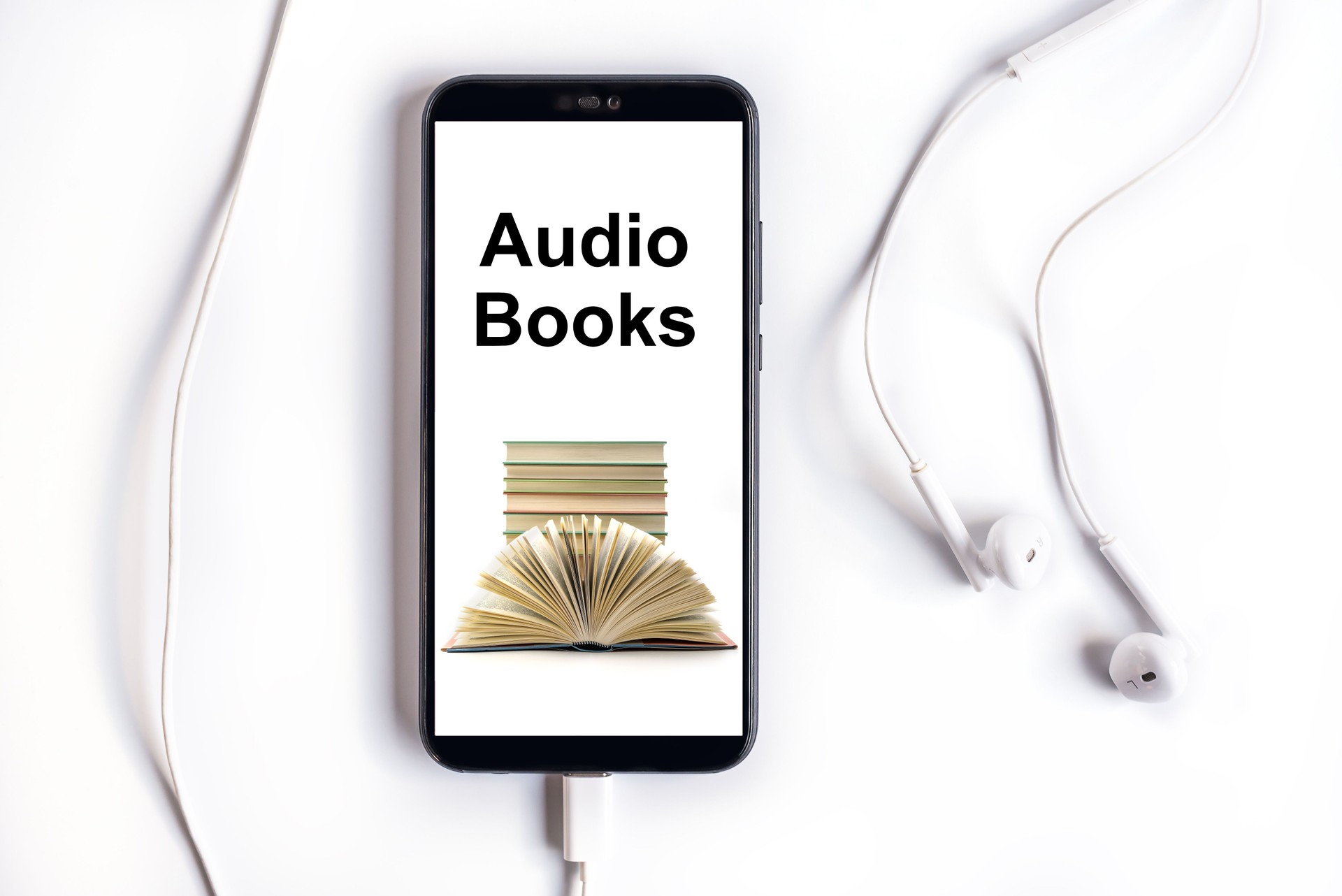 Smartphone with Audiobooks collection